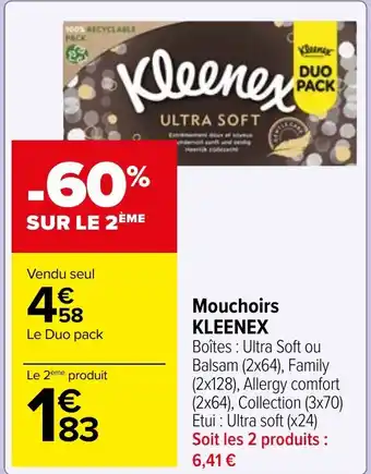 Carrefour Market Mouchoirs KLEENEX offre