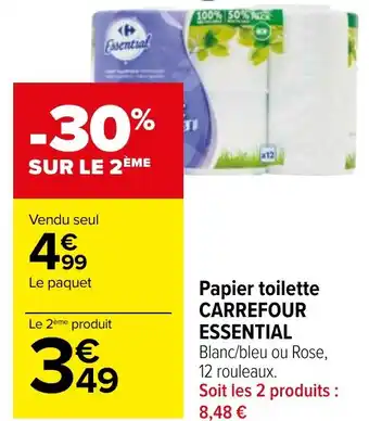 Carrefour Market Papier toilette CARREFOUR ESSENTIAL offre
