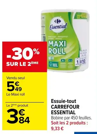 Carrefour Market Essuie-tout CARREFOUR ESSENTIAL offre