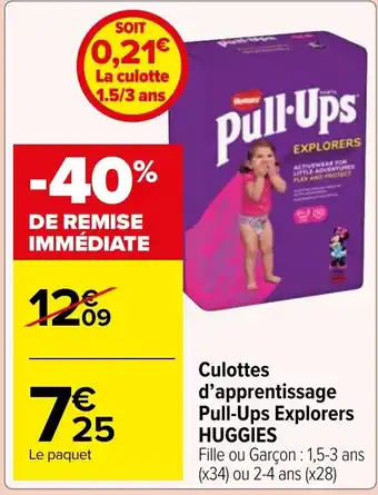Carrefour Market Culottes d'apprentissage Pull-Ups Explorers HUGGIES offre