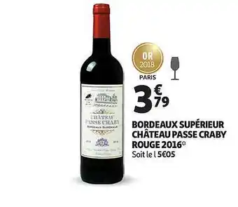 Auchan Direct Bordeaux Supérieur Château Passe Craby Rouge 2016 offre