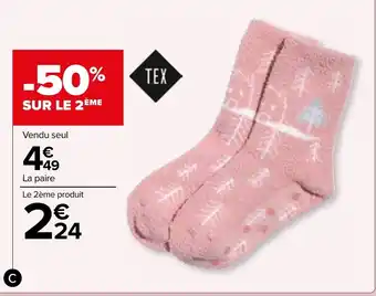 Carrefour Market Chaussettes d'intérieur Femme offre