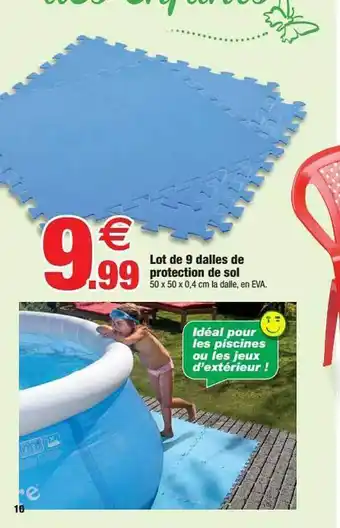 Bazarland Lot De 9 Dalles De Protection De Sol offre