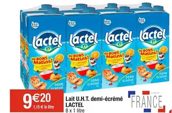Cora x Carrefour Lait U.H.T. demi-écrémé LACTEL offre