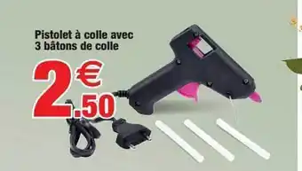 Bazarland Pistolet à Colle Avec 3 Bâtons De Colle offre