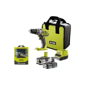 Bricomarché Pack ryobi perceuse-visseuse r18dd3-2415bs - 18v oneplus - 2 batteries 4,0 ah - 1,5ah - chargeur - coffret 69 accessoires per offre