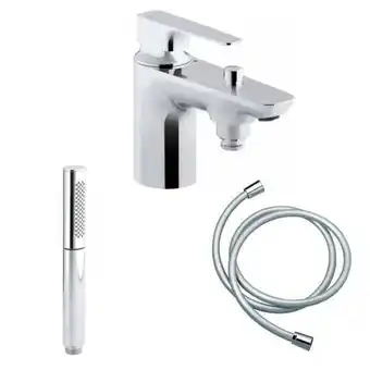 Bricorama Jacob delafon mitigeur baignoire monotrou aleo+ avec douchette 2 jets shift ellipse chromé et flexible lisse anti-torsion 160 offre