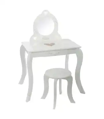 Coiffeuse enfant avec tabouret en bois