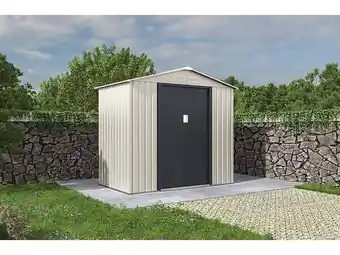 Bricorama Abri de jardin métal nebraska - 4.07 m² - beige/gris anthracite offre