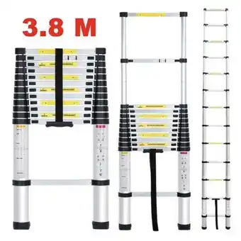 Bricorama Echelle télescopique aluminium 13 marches h3,8 m avec barre stabilisatrice offre