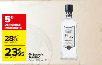 Carrefour Market Gin Japonais Sakurao offre