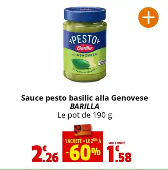 Coccimarket Sauce pesto basilic alla Genovese BARILLA offre