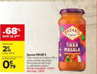 Carrefour Market Sauces Patak's offre