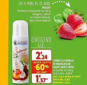 Coccimarket Crème à La Vanille De Madagascar Isigny Saint-mère offre