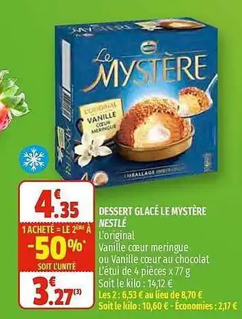 Coccimarket Dessert Glacé Le Mystère Nestlé offre