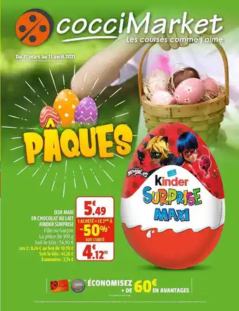 Coccimarket œuf Maxi En Chocolat Au Lait Kinder Surprise offre