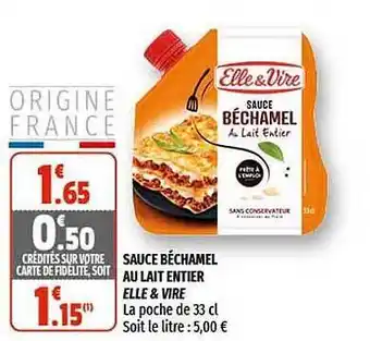 Coccinelle Express Sauce Béchamel Au Lait Entier Elle & Vire offre