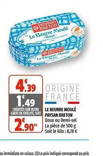 Coccinelle Express Le Beurre Moulé Paysan Breton offre