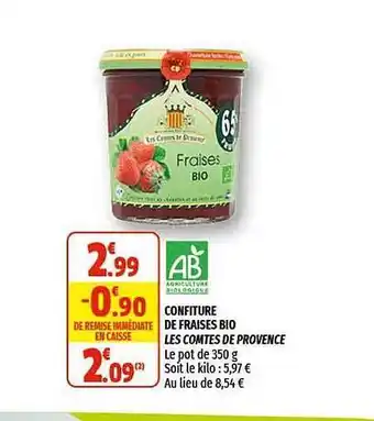 Coccinelle Express Confiture De Fraises Bio Les Comtes De Provence offre