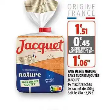 Coccinelle Express Pain De Mie Nature Sans Sucres Ajoutés Jacquet offre