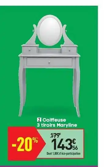 Conforama Coiffeuse 3 Tiroirs Maryline offre