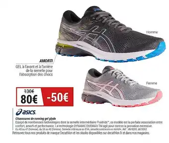 Decathlon Chaussures De Running Gel Glyde Asics offre