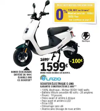E.Leclerc L'Auto Scooter électrique E-uno Elazio offre