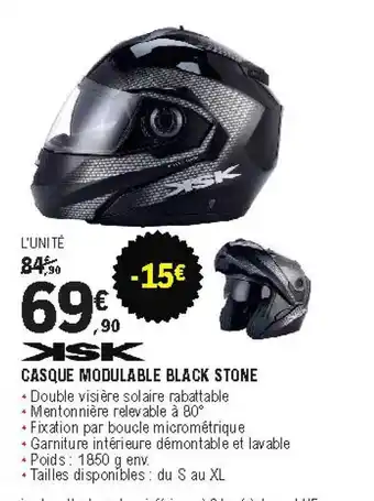 E.Leclerc L'Auto Casque Modulable Black Stone Ksk offre