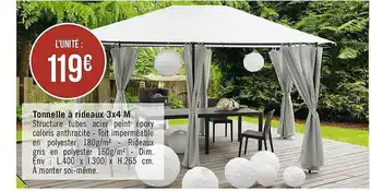Tonnelle à Rideaux 3 X 4 M