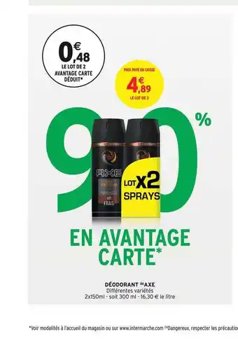 Intermarché Déodorant "axe" offre