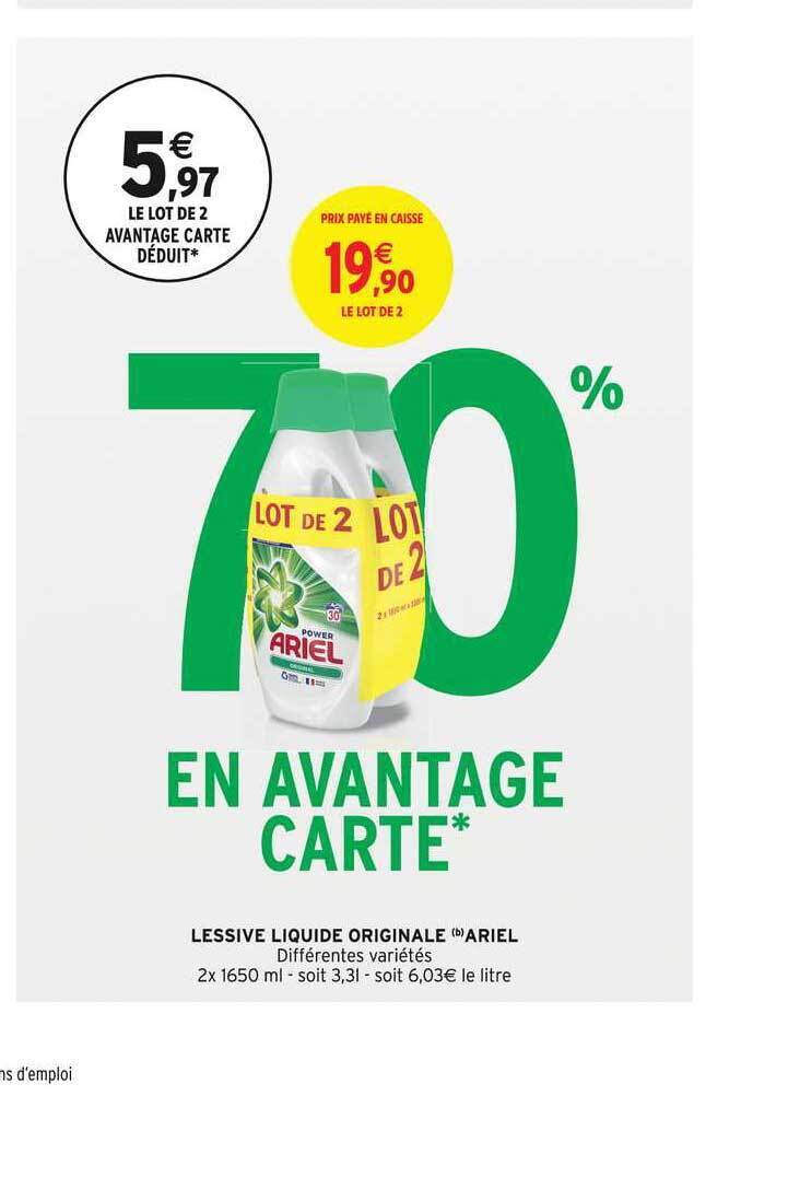 Promo Lessive Liquide Originale Ariel Chez Intermarche