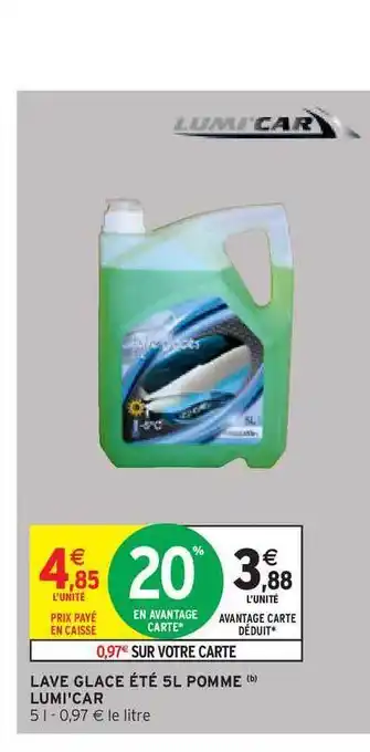 Intermarché Hyper Lave Glace été 5l Pomme Lumi'car offre