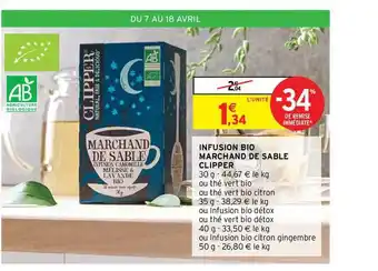Intermarché Contact Infusion Bio Marchand De Sable Clipper -34% De Remise Immédiate offre