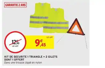 Intermarché Hyper Kit De Securité 1 Triangle + 2 Gilets Dont 1 Offert offre