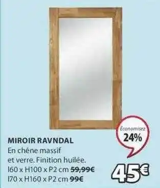 JYSK Miroir Ravndal offre