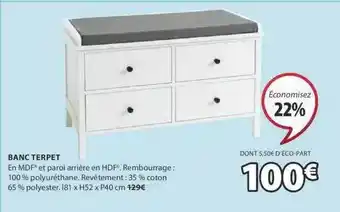 JYSK Banc Terpet offre