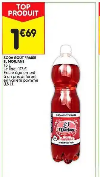 Leader Price Soda Goût Fraise El Morjane offre