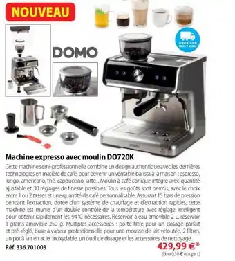 Mathon Machine Expresso Avec Moulin Do720k Domo offre