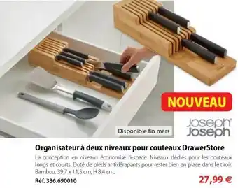 Mathon Organisateur à Deux Niveaux Pour Couteaux Drawerstore Joseph Joseph offre