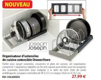 Mathon Organisateur D'ustensiles De Cuisine Extensible Drawerstore Joseph Joseph offre