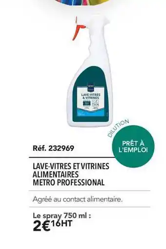 METRO Lave Vitres Et Vitrines Alimentaires Metro Professional offre