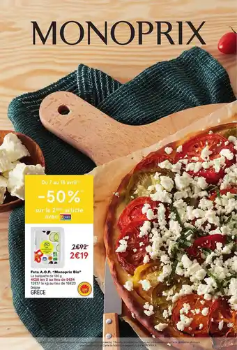 Monoprix Feta A.o.p. "monoprix Bio" offre