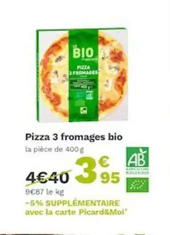 Picard Pizza 3 Fromages Bio offre