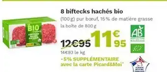 Picard 8 Biftecks Hachés Bio offre