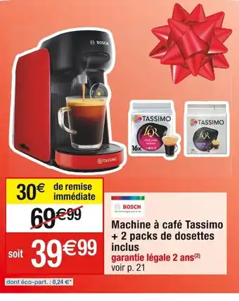 Machine à café Tassimo + 2 packs de dosettes inclus