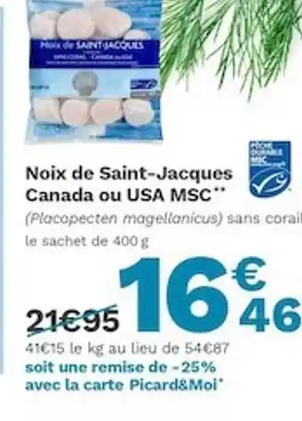 Picard Noix De Saint-jacques Canada Ou Usa Msc offre