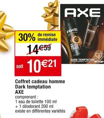 Cora x Carrefour Coffret cadeau homme Dark temptation AXE offre