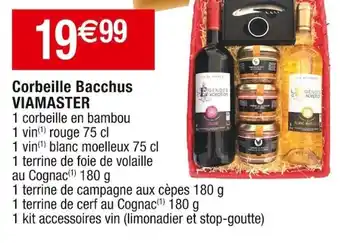 Cora x Carrefour Corbeille Bacchus VIAMASTER offre