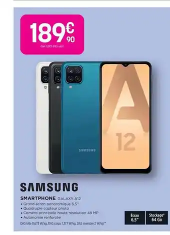 Pulsat Smartphone Galaxy A12 Samsung offre