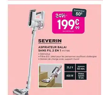 Pulsat Aspirateur Balai Sans Fil 2 En 1 Severin offre